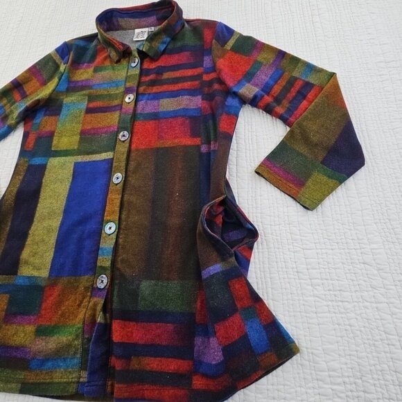 Parsley & Sage Shacket Women's Medium Fall Earth Tones EUC Long Sleeves Pockets - Picture 6 of 16